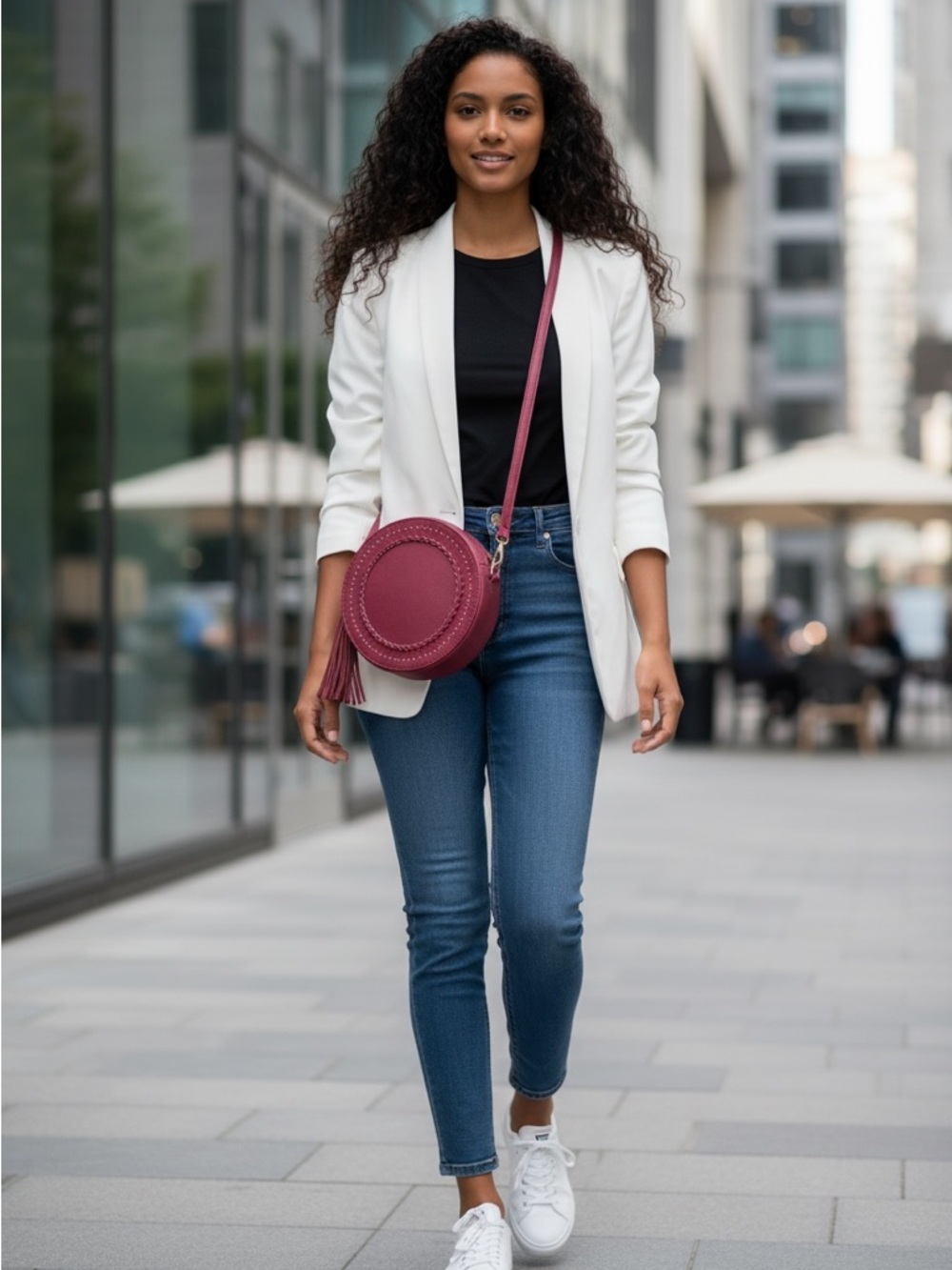 Moda Luxe Round Crossbody Bag in Dusty Rose